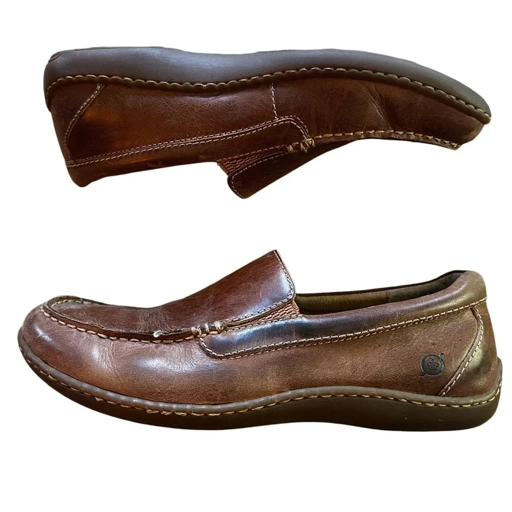 Born Nigel Brown Leather Slip On Loafers Men's 8‎
